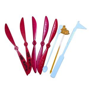 Vintage Airline Swizzle Sticks Stirrer Sticks TWA, AA, DELTA Set Of 8